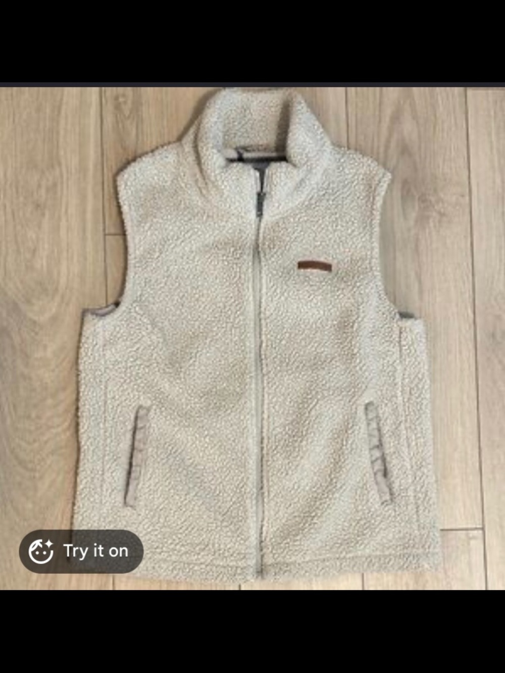 Ladies Cozy Fleece Vest - Cream